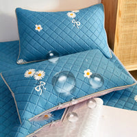 HKM-956947 Waterproof Latex Pillow Protectors Pair Pack - Quilted Polyester with Vibrant Patterns