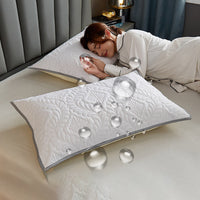 HKM-956947 Waterproof Latex Pillow Protectors Pair Pack - Quilted Polyester with Vibrant Patterns