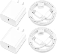 HKM-957011 6FT USB-C to Lightning Cable with Dual Fast Chargers for iPhone 15, 14, 13, 12, 11, SE, AirPods