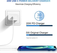 HKM-957011 6FT USB-C to Lightning Cable with Dual Fast Chargers for iPhone 15, 14, 13, 12, 11, SE, AirPods