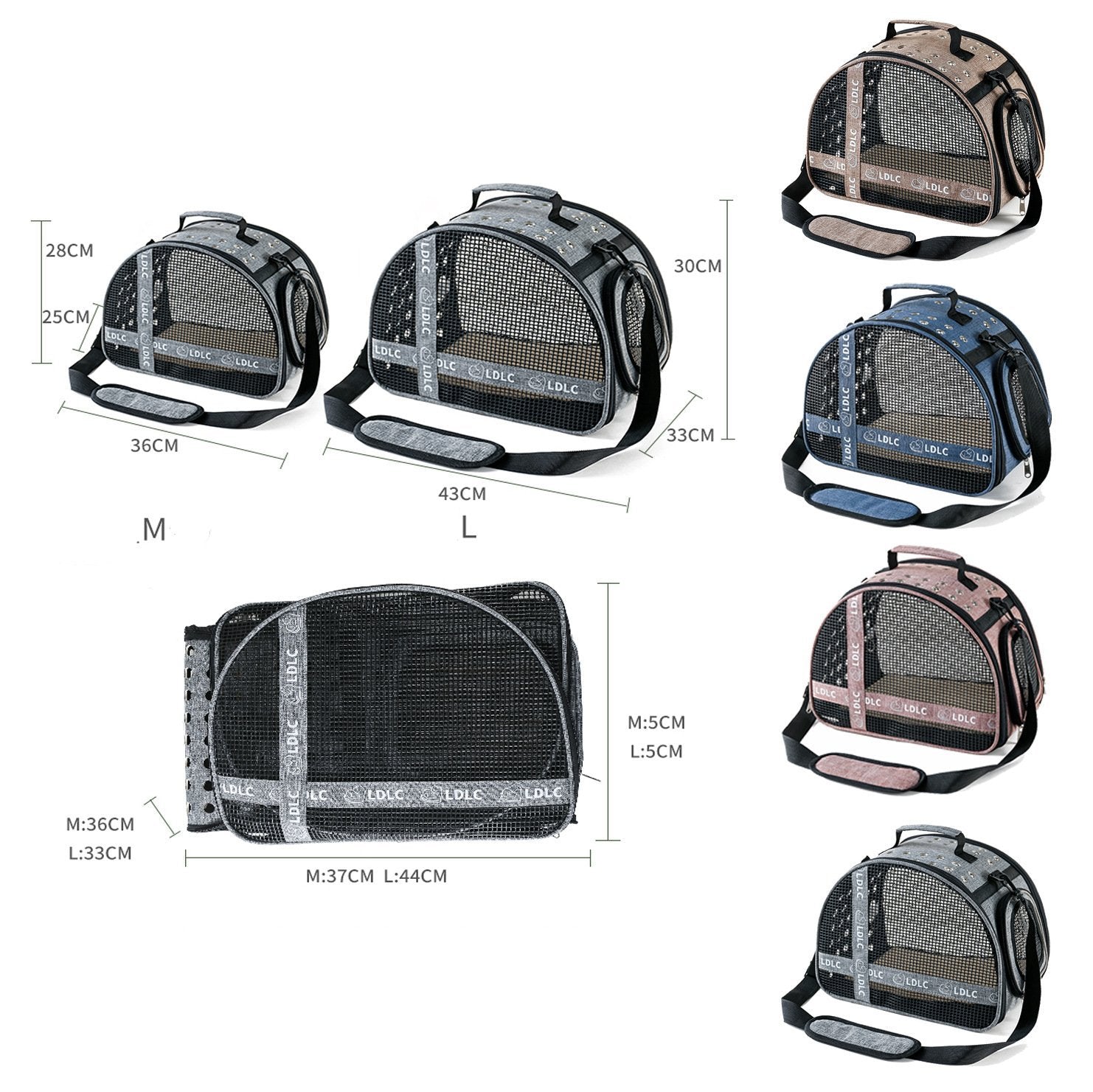 HKM-957011 One Shoulder Portable Pet Bag for Travel - Waterproof Oxford Cloth Cat Carrier