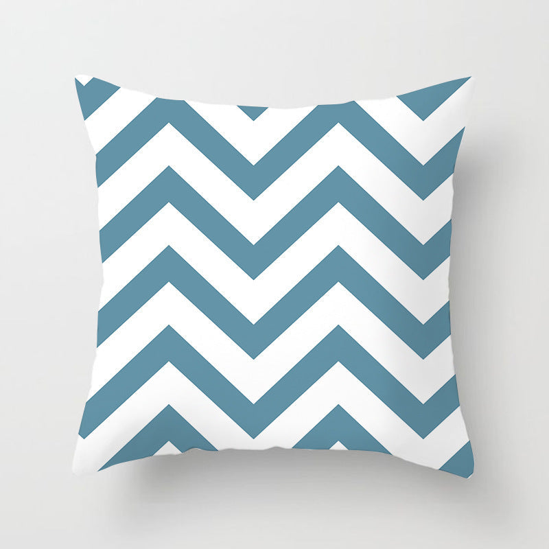 HKM-957203 Modern Geometric Peach Skin Square Pillowcase Cushion Cover - 45x45cm