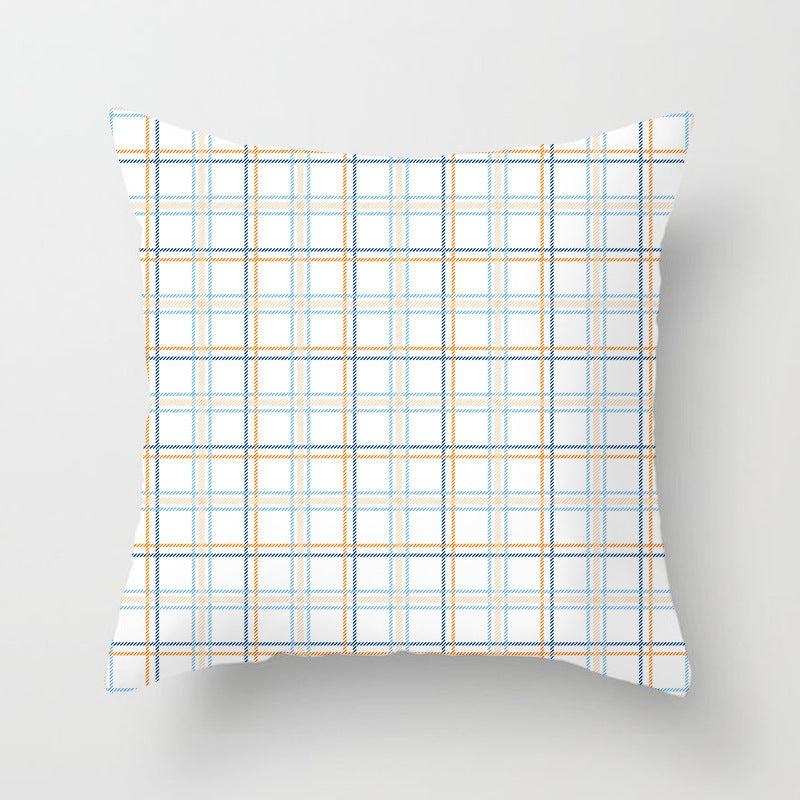 HKM-957203 Modern Geometric Peach Skin Square Pillowcase Cushion Cover - 45x45cm