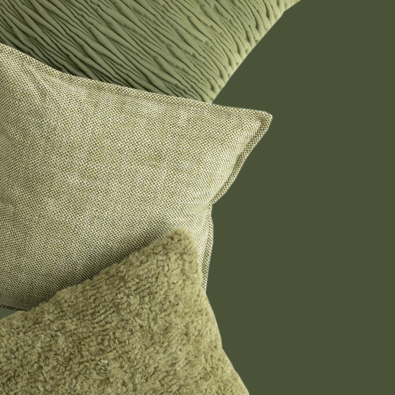 HKM-957267 Geometric Pattern Green Three-Dimensional Pleated Square Pillow Cover for Living Room