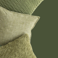 HKM-957267 Geometric Pattern Green Three-Dimensional Pleated Square Pillow Cover for Living Room