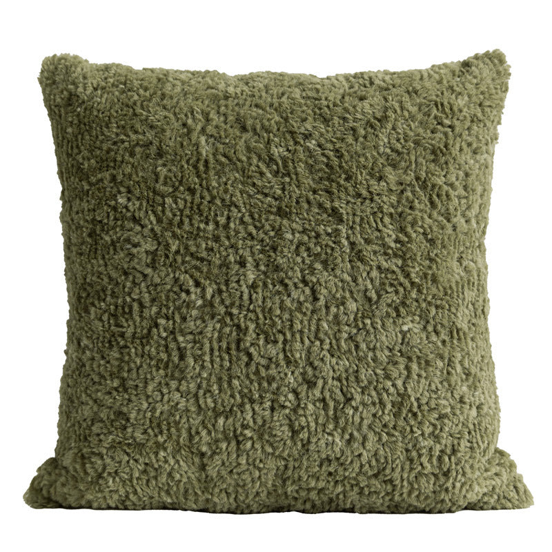 HKM-957267 Geometric Pattern Green Three-Dimensional Pleated Square Pillow Cover for Living Room