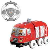 HKM-957395 Plush Animal Remote Control Car Toy with Music for Kids, Washable Soft Sponge Design