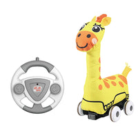 HKM-957395 Plush Animal Remote Control Car Toy with Music for Kids, Washable Soft Sponge Design