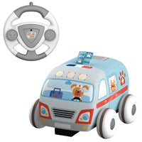 HKM-957395 Plush Animal Remote Control Car Toy with Music for Kids, Washable Soft Sponge Design