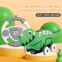 HKM-957395 Plush Animal Remote Control Car Toy with Music for Kids, Washable Soft Sponge Design