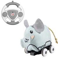 HKM-957395 Plush Animal Remote Control Car Toy with Music for Kids, Washable Soft Sponge Design
