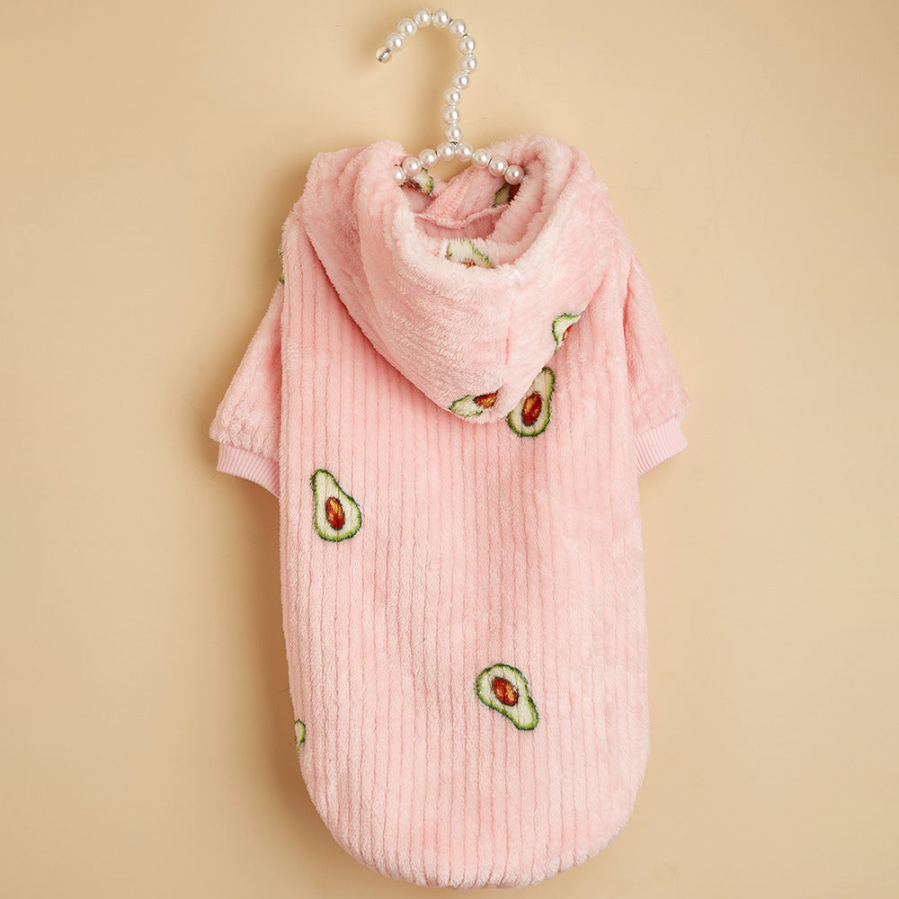 HKM-957395 Stylish Pet Hoodie with Avocado Print for Cats and Dogs