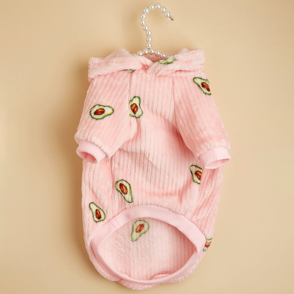 HKM-957395 Stylish Pet Hoodie with Avocado Print for Cats and Dogs