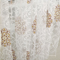 HKM-957523 Floral Patterned Light-Filtering Bedroom Curtain - Brown, Purple, Green, Polyester, 1x2m