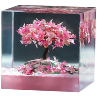 HKM-957587 Cherry Tree Night Light - Handmade USB Bedside Ornament with Resin and Pearlescent Powder