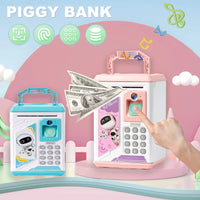 HKM-957651 Electronic Fingerprint Piggy Bank Toy for Kids - Safe Box Banking Fun