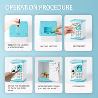 HKM-957651 Electronic Fingerprint Piggy Bank Toy for Kids - Safe Box Banking Fun