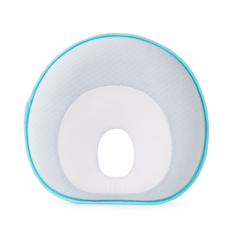KTX-957651 Round Memory Foam Pillow with Pure Cotton Cover for All Seasons - Blue and Light Blue Options