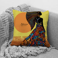 HKM-957779 African Ethnic Style Character Print Cushion Pillow for Office and Home 45x45cm