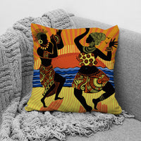 HKM-957779 African Ethnic Style Character Print Cushion Pillow for Office and Home 45x45cm