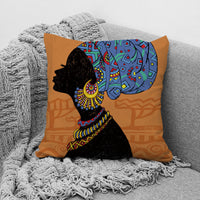 HKM-957779 African Ethnic Style Character Print Cushion Pillow for Office and Home 45x45cm