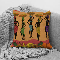 HKM-957779 African Ethnic Style Character Print Cushion Pillow for Office and Home 45x45cm