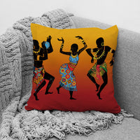 HKM-957779 African Ethnic Style Character Print Cushion Pillow for Office and Home 45x45cm