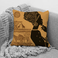 HKM-957779 African Ethnic Style Character Print Cushion Pillow for Office and Home 45x45cm