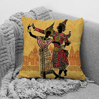 HKM-957779 African Ethnic Style Character Print Cushion Pillow for Office and Home 45x45cm