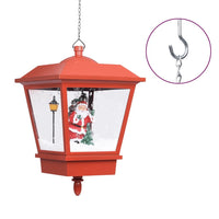HKM-957779 Santa Claus LED Hanging Lamp with Snowfall Effect - 27x27x45 cm Red Decorative Light