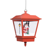 HKM-957779 Santa Claus LED Hanging Lamp with Snowfall Effect - 27x27x45 cm Red Decorative Light