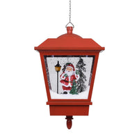 HKM-957779 Santa Claus LED Hanging Lamp with Snowfall Effect - 27x27x45 cm Red Decorative Light