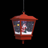 HKM-957779 Santa Claus LED Hanging Lamp with Snowfall Effect - 27x27x45 cm Red Decorative Light