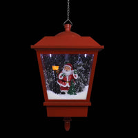 HKM-957779 Santa Claus LED Hanging Lamp with Snowfall Effect - 27x27x45 cm Red Decorative Light