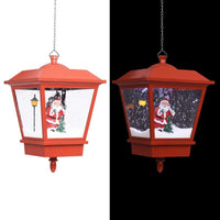 HKM-957779 Santa Claus LED Hanging Lamp with Snowfall Effect - 27x27x45 cm Red Decorative Light
