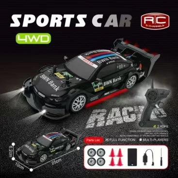 HKM-957971 Four Wheel Drive 15km/h Remote Control Drift Car with LED Lights and Adjustable Accelerator