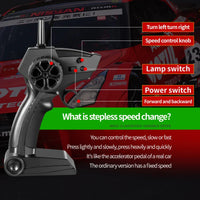 HKM-957971 Four Wheel Drive 15km/h Remote Control Drift Car with LED Lights and Adjustable Accelerator