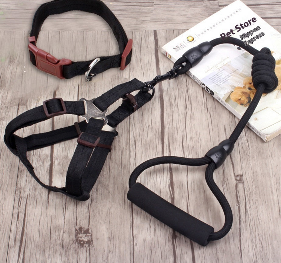 HKM-957971 Pet Harness and Rope Set with Collar and Chest Chain Options, Multi-Color Choices Available