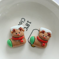 HKM-958099 DIY Christmas Ornament Accessories Set – Snowman, Elk, Santa & Holiday-themed Hairpins