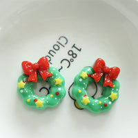 HKM-958099 DIY Christmas Ornament Accessories Set – Snowman, Elk, Santa & Holiday-themed Hairpins