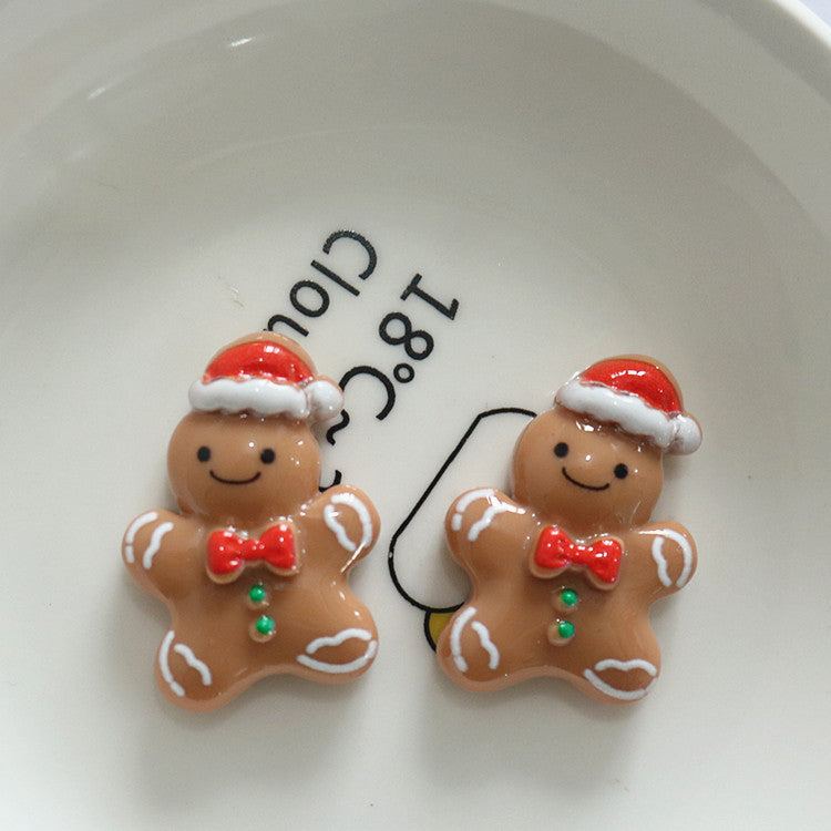 HKM-958099 DIY Christmas Ornament Accessories Set – Snowman, Elk, Santa & Holiday-themed Hairpins