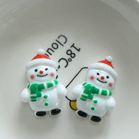 HKM-958099 DIY Christmas Ornament Accessories Set – Snowman, Elk, Santa & Holiday-themed Hairpins