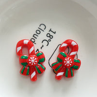 HKM-958099 DIY Christmas Ornament Accessories Set – Snowman, Elk, Santa & Holiday-themed Hairpins