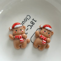 HKM-958099 DIY Christmas Ornament Accessories Set – Snowman, Elk, Santa & Holiday-themed Hairpins