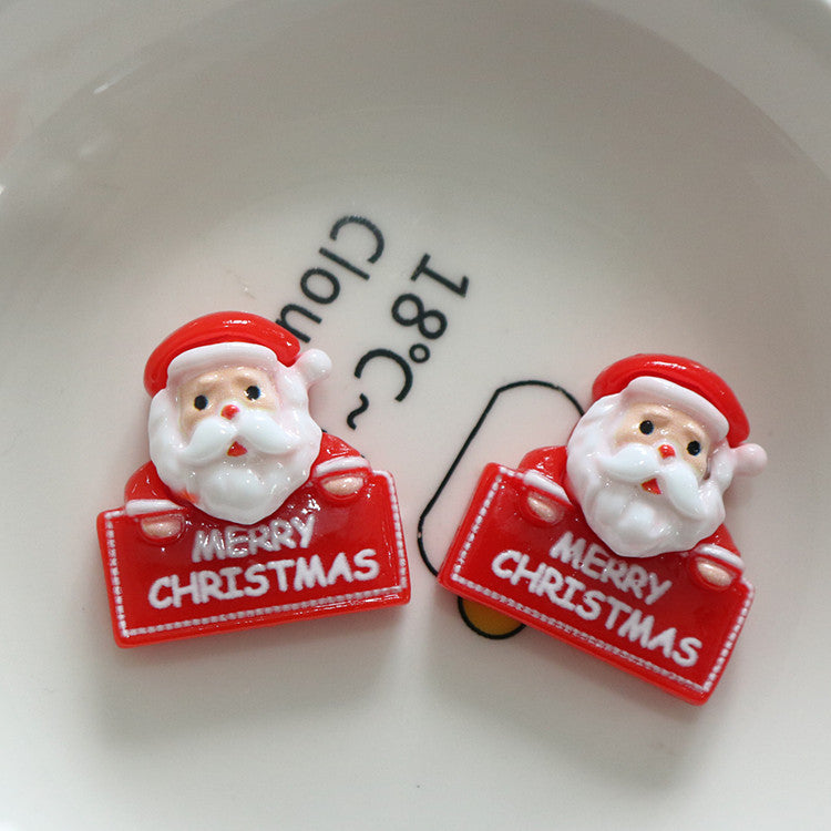 HKM-958099 DIY Christmas Ornament Accessories Set – Snowman, Elk, Santa & Holiday-themed Hairpins