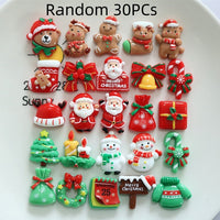 HKM-958099 DIY Christmas Ornament Accessories Set – Snowman, Elk, Santa & Holiday-themed Hairpins