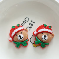 HKM-958099 DIY Christmas Ornament Accessories Set – Snowman, Elk, Santa & Holiday-themed Hairpins