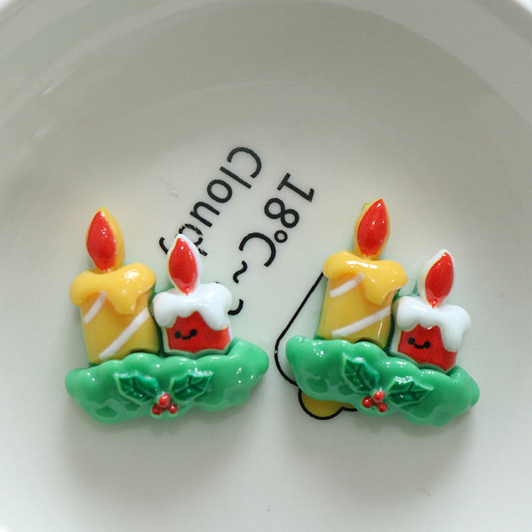 HKM-958099 DIY Christmas Ornament Accessories Set – Snowman, Elk, Santa & Holiday-themed Hairpins