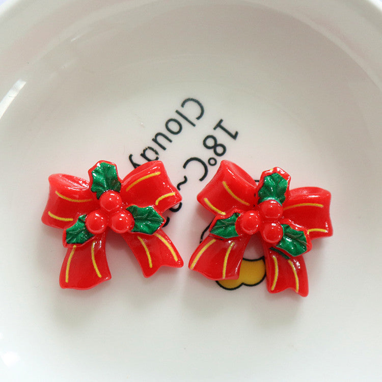 HKM-958099 DIY Christmas Ornament Accessories Set – Snowman, Elk, Santa & Holiday-themed Hairpins