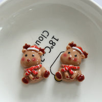 HKM-958099 DIY Christmas Ornament Accessories Set – Snowman, Elk, Santa & Holiday-themed Hairpins